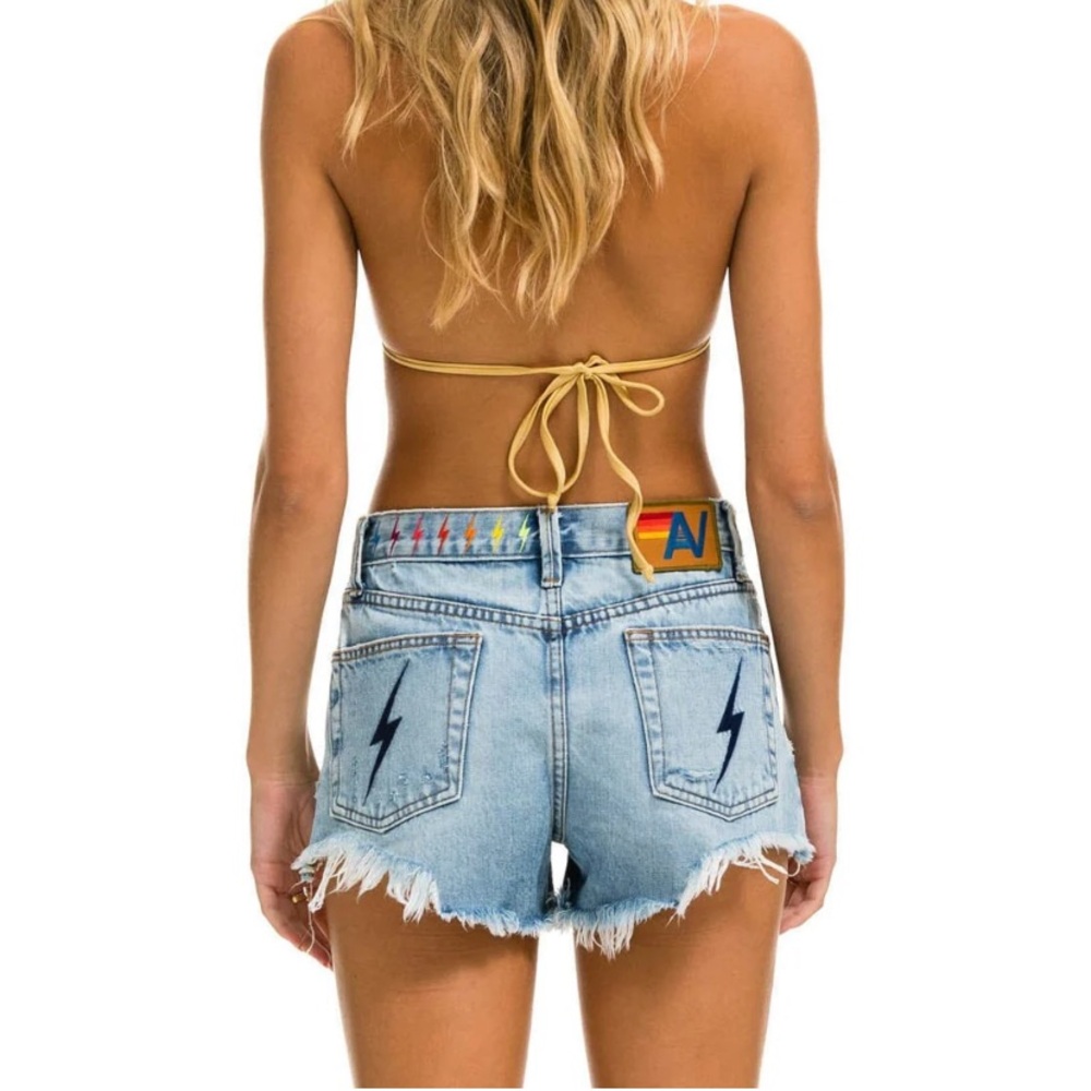 ⚡️ NWT AVIATOR NATION mid rise boyfriend cutoff medium wash denim jean shorts